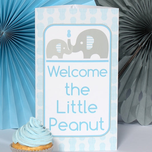 Elephant Little Peanut Blue Baby Shower Centerpiece PDF Printable by Birthday Direct