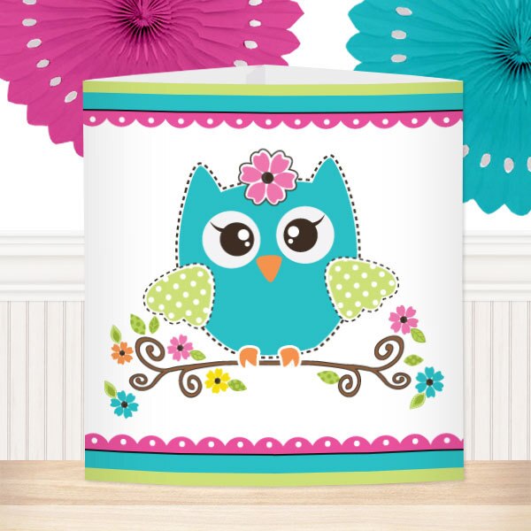 Little Owl Party Centerpiece, 8.5x11 Printable PDF by Birthday Direct