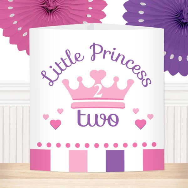 Little Princess 2nd Birthday Centerpiece, 8.5x11 Printable PDF by Birthday Direct