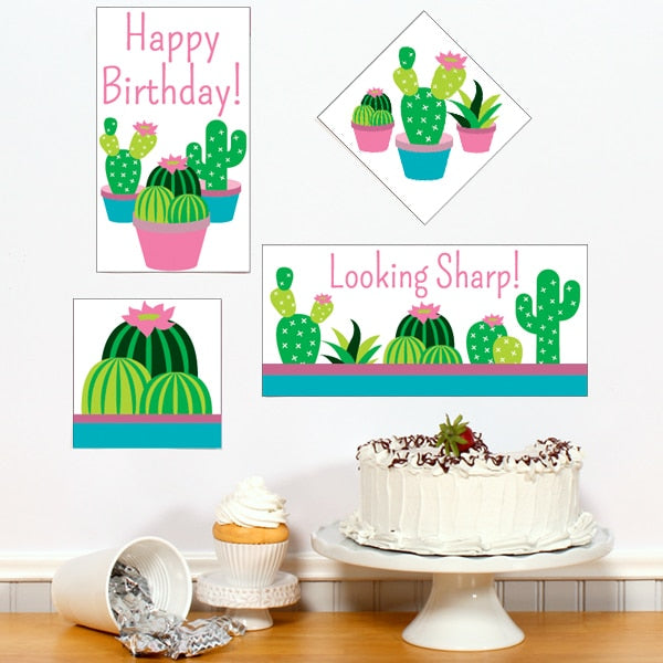 Cactus Birthday Sign Cutouts Wall Decoration, 8.5x11 Printable PDF by Birthday Direct