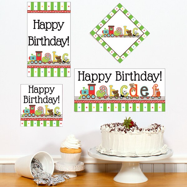 ABC Birthday Sign Cutouts Wall Decoration, 8.5x11 Printable PDF by Birthday Direct