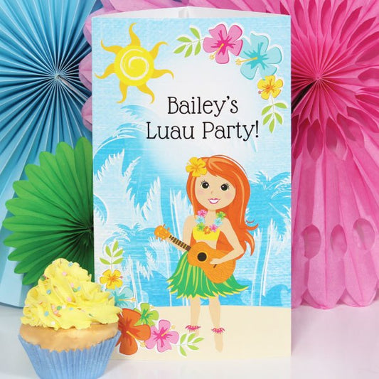 Hawaiian Hula Girl Party Centerpiece, 10 inch Editable PDF Printable by Birthday Direct