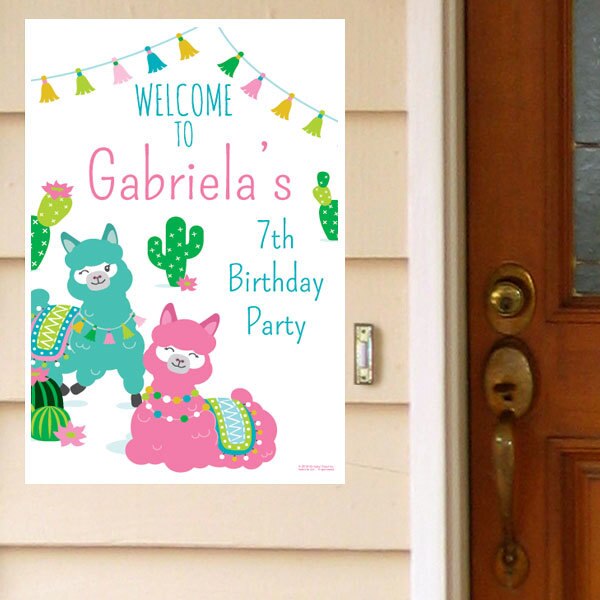 Alpaca Party Door Greeter, Editable PDF Printable by Birthday Direct