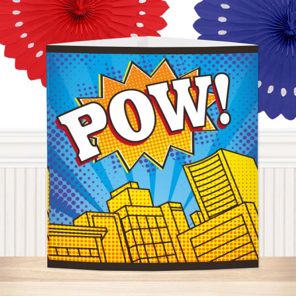 Comic Book Hero Party Centerpiece, 8.5x11 Printable PDF by Birthday Direct