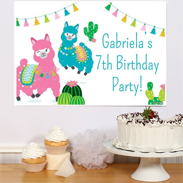 Alpaca Party Sign, Editable PDF Printable by Birthday Direct