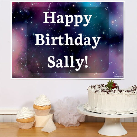 Galaxy Party Sign, Editable PDF Printable by Birthday Direct