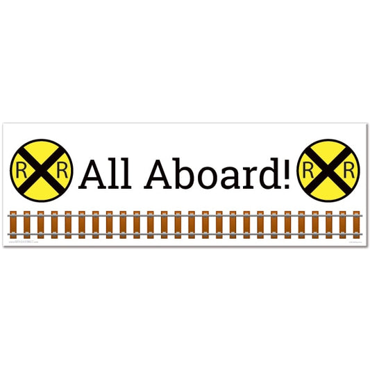 Railroad Crossing Party Small Banner, 8.5x11 Printable PDF by Birthday Direct