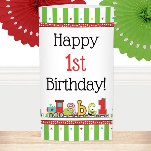 ABC 1st Birthday Centerpiece PDF Printable by Birthday Direct