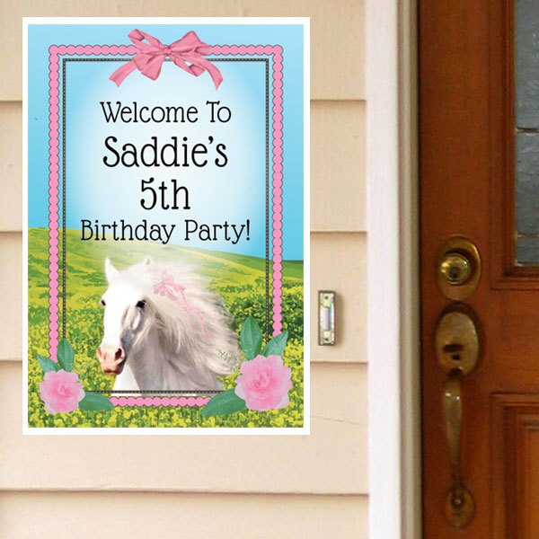 Horse Style Party Door Greeter, Editable PDF Printable by Birthday Direct