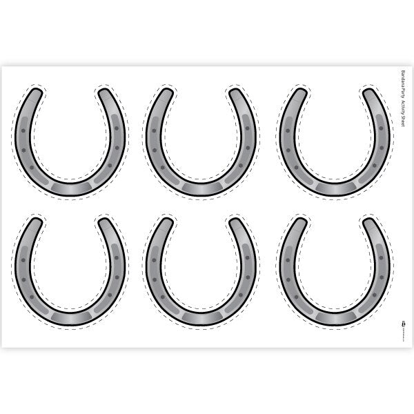 Horseshoe Party Decoration-Activity, 8.5x11-in Sheets, Printable PDF by Birthday Direct