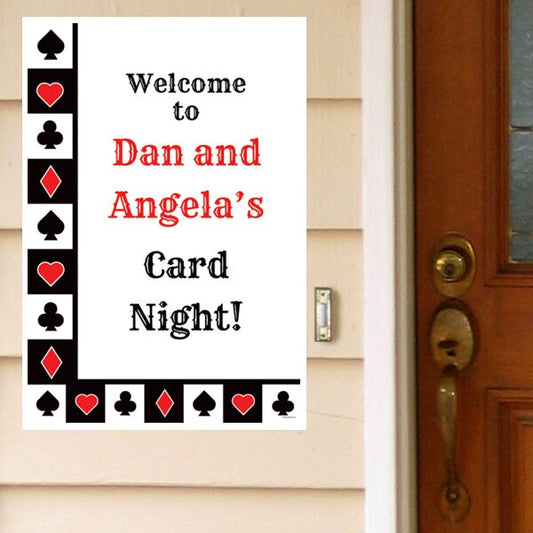 Playing Card Suits Party Door Greeter, Editable PDF Printable by Birthday Direct