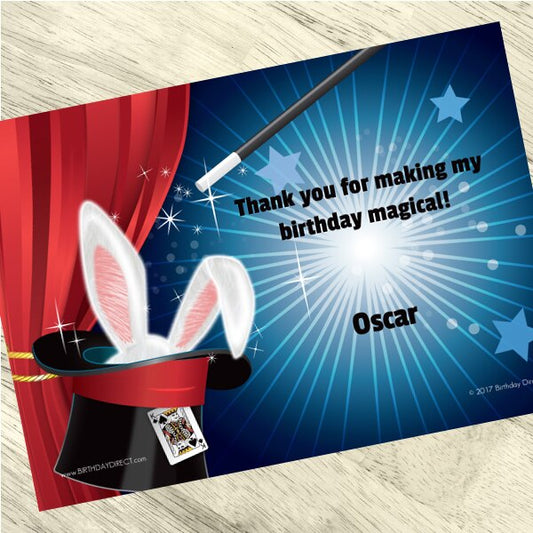 Magician Party Thank You, 5x7-in, Editable PDF Printable by Birthday Direct