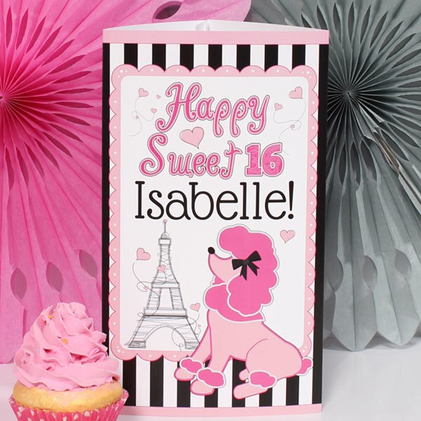 Paris Ooh La La Birthday Centerpiece, 10 inch Editable PDF Printable by Birthday Direct