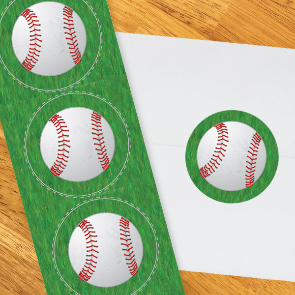 Baseball Party 2-in Circle, 8.5x11 Printable PDF by Birthday Direct