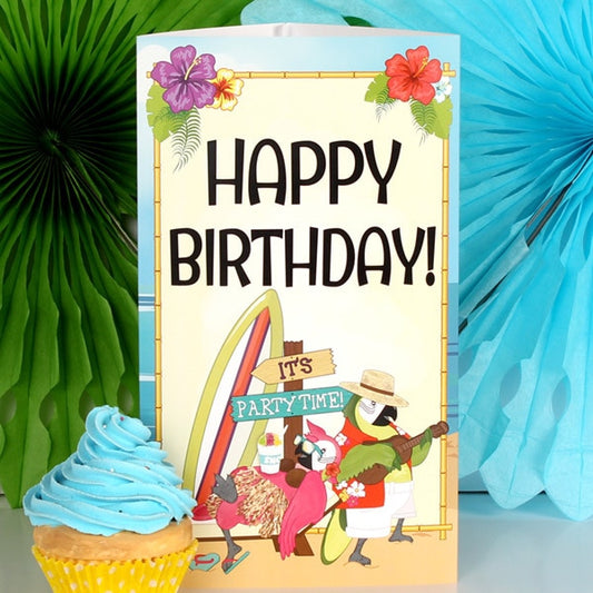 Parrot in Paradise Birthday Centerpiece PDF Printable by Birthday Direct