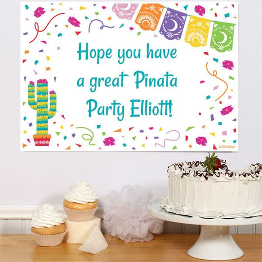 Cactus Pinata Fiesta Party Sign, Editable PDF Printable by Birthday Direct