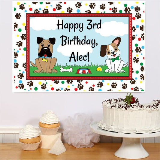 Little Dog Party Sign, Editable PDF Printable by Birthday Direct