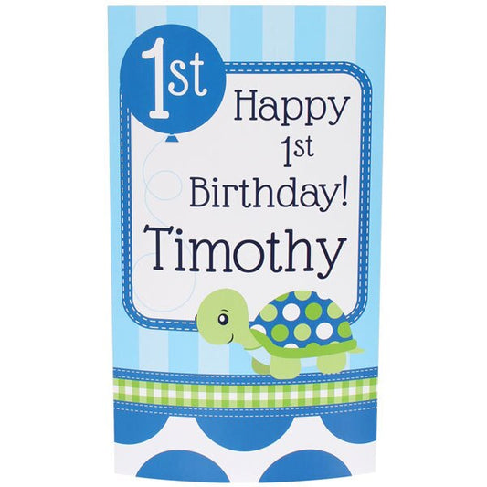 Little Turtle 1st Birthday Centerpiece, 10 inch Editable PDF Printable by Birthday Direct