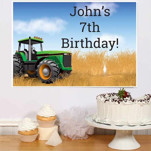 Farm Tractor Party Sign, Editable PDF Printable by Birthday Direct