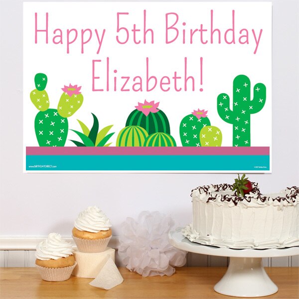 Cactus Party Sign, Editable PDF Printable by Birthday Direct