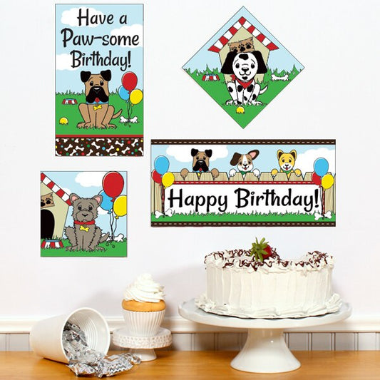 Little Dog Birthday Sign Cutouts Wall Decoration, 8.5x11 Printable PDF by Birthday Direct