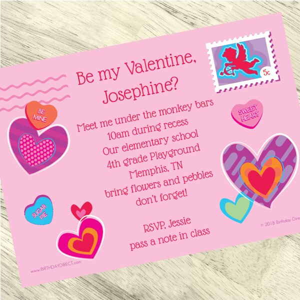 Valentine Hearts Party Invitation, 5x7-in, Editable Canva Template by Birthday Direct