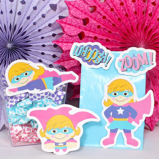 Super Girl Power Party DIY Cutouts, favors, set of 12