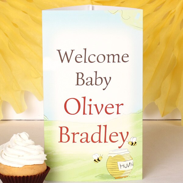 Little Honey Bee Baby Shower Centerpiece, 10 inch Editable Canva Template by Birthday Direct