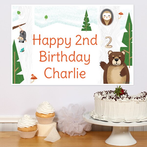 Wild Woodland 2nd Birthday Sign, Editable PDF Printable by Birthday Direct