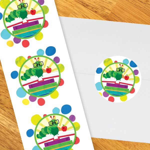 Bookworm Party 2-in Circle, 8.5x11 Printable PDF by Birthday Direct