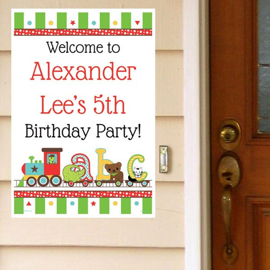 ABC Birthday Door Greeter, Editable PDF Printable by Birthday Direct