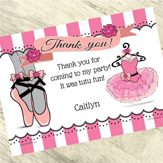 Ballerina Party Thank You, 5x7-in, Editable PDF Printable by Birthday Direct