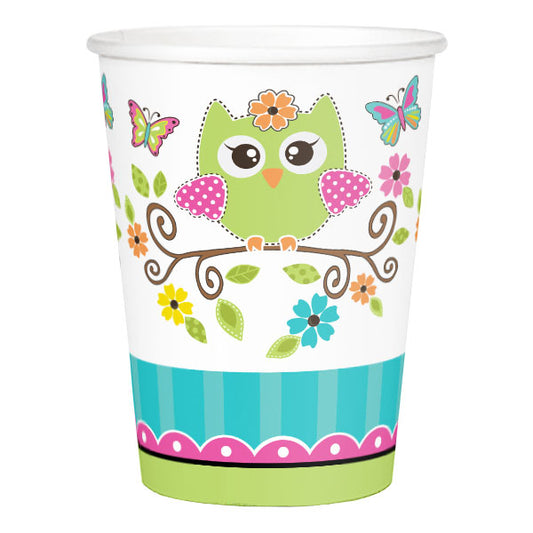 Little Owl Party Cups, 9 oz, 8 ct