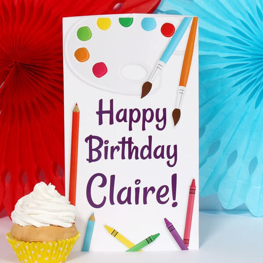 Little Artist Party Centerpiece, 10 inch Editable Canva Template by Birthday Direct