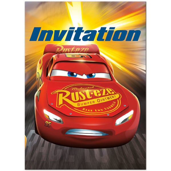 Disney Cars 3 Invitations Fill In with Envelopes 5 x 4 in 8 ct