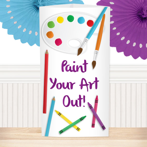 Little Artist Party Centerpiece Editable Canva Printable by Birthday Direct