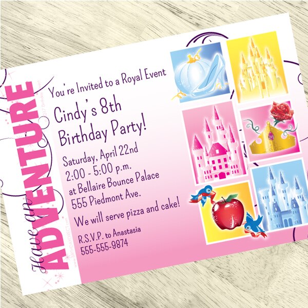 Princess Castle Party Invitation, 5x7-in, Editable Canva Template by Birthday Direct