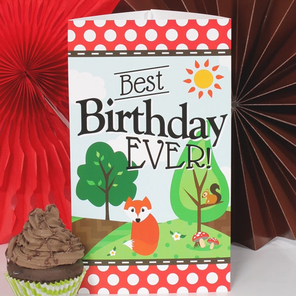 Woodland Animals Birthday Centerpiece PDF Printable by Birthday Direct