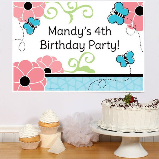 Little Butterfly Party Sign, Editable PDF Printable by Birthday Direct