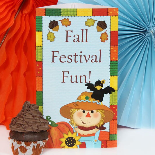 Fall Festival Party Centerpiece, 10 inch Editable PDF Printable by Birthday Direct