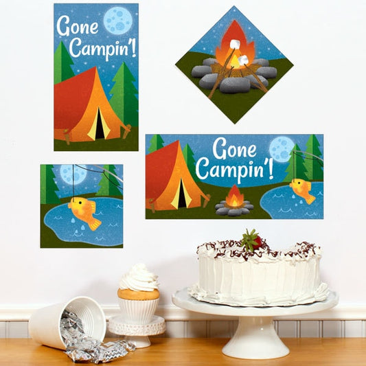 Camping Party Sign Cutouts Wall Decoration, 8.5x11 Printable PDF by Birthday Direct