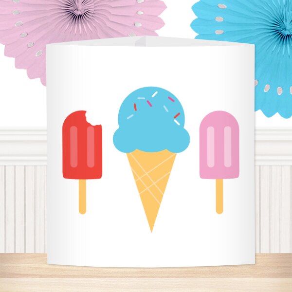 Ice Cream Party Centerpiece, 8.5x11 Printable PDF by Birthday Direct