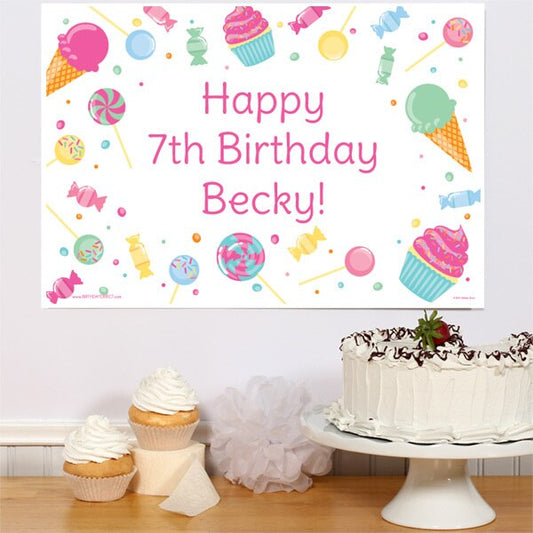 Candy Party Sign, Editable PDF Printable by Birthday Direct