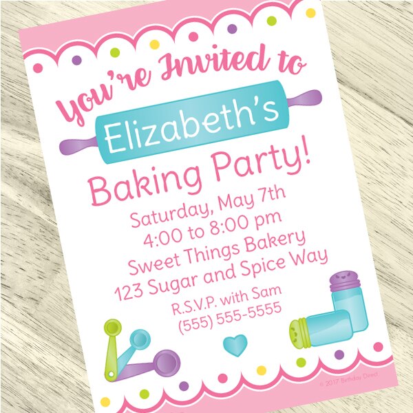 Cooking Party Invitation, 5x7-in, Editable PDF Printable by Birthday Direct