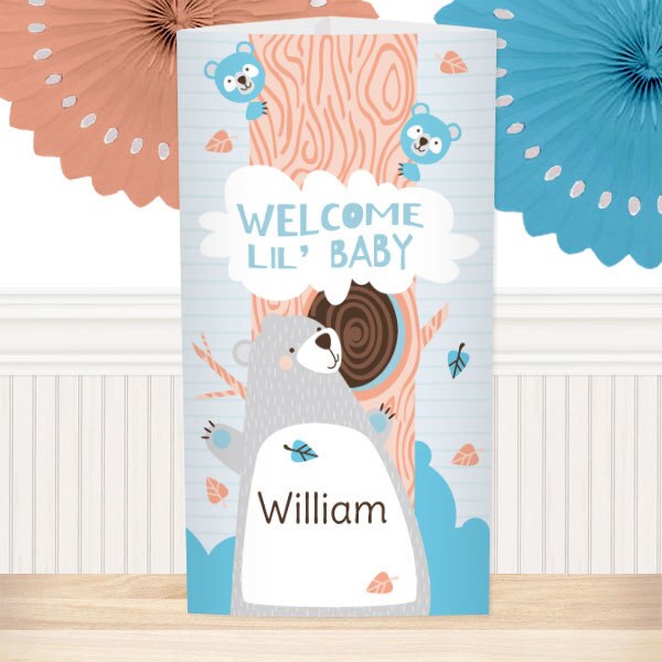 Little Bear Baby Shower Centerpiece, 10 inch Editable PDF Printable by Birthday Direct