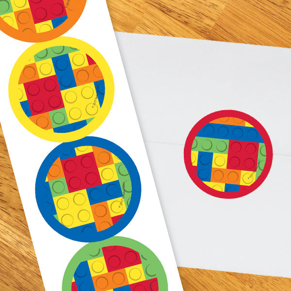 Building Blocks Party 2-in Circle, 8.5x11 Printable PDF by Birthday Direct