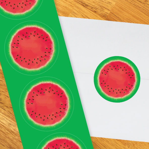 Watermelon Party 2-in Circle, 8.5x11 Printable PDF by Birthday Direct