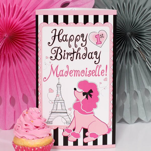 Paris Ooh La La 1st Birthday Centerpiece PDF Printable by Birthday Direct