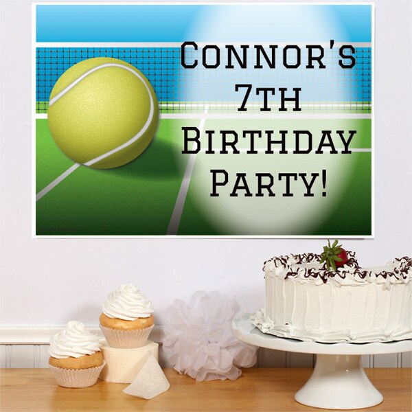 Tennis Party Sign, Editable PDF Printable by Birthday Direct