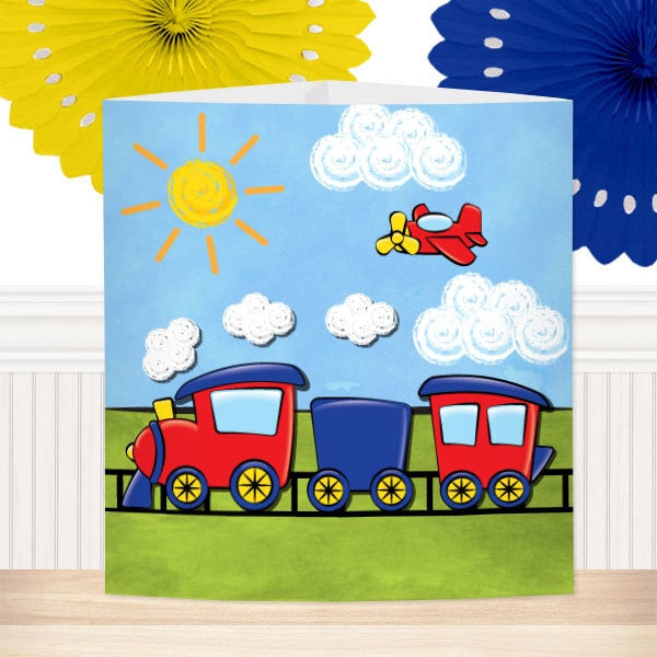 Little Train and Plane Party Centerpiece, 8.5x11 Printable PDF by Birthday Direct